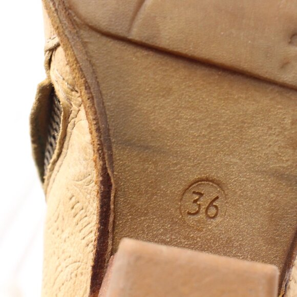 A.S. 98 Brown Tan Leather Women's Size EU 36 Pointed Toe 3 Strap Boots - Picture 3 of 12